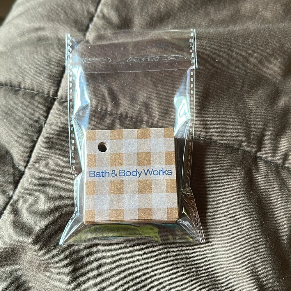 Bath & Body Works Small Cardboard Gingham Gift Tags